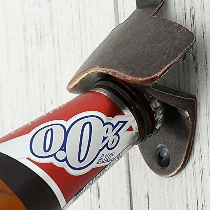 10PCS Wall Mounted Bottle Openers Rustic Cast Zinc Alloy for Home Bar BBQ