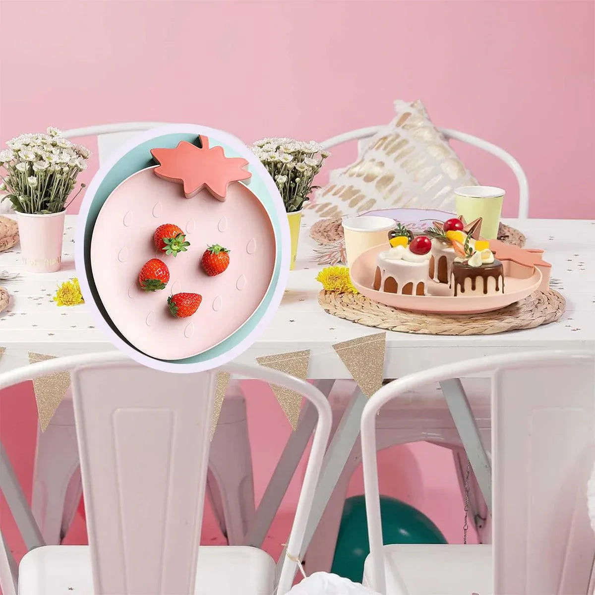 4pcs Fruit Plate Set for Home Living Room Snacks Candy Tray Decorative Use