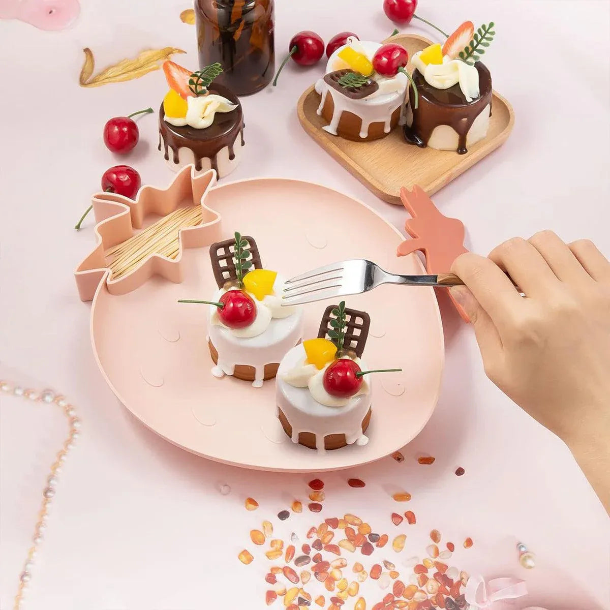 4pcs Fruit Plate Set for Home Living Room Snacks Candy Tray Decorative Use
