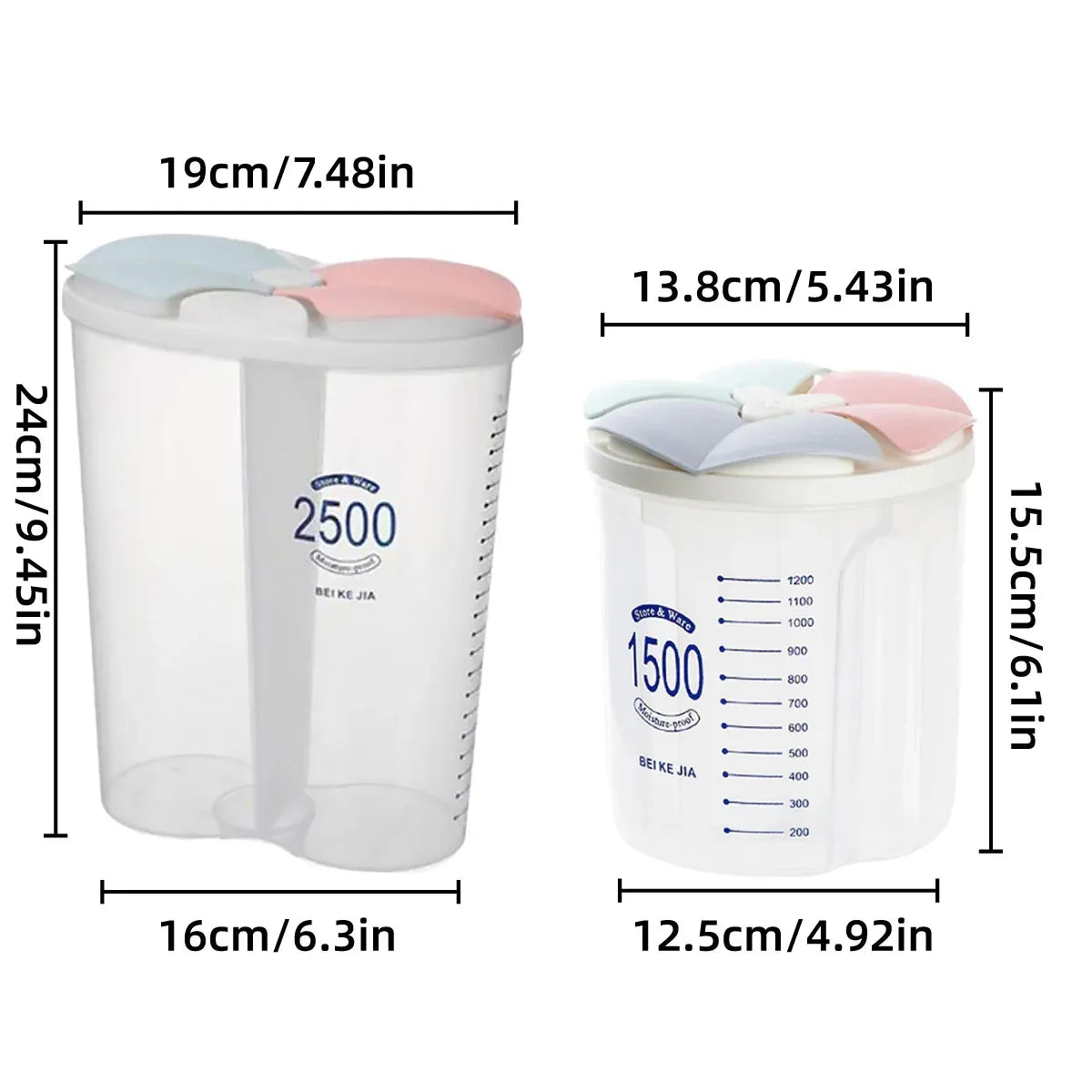 Kitchen Storage Box Transparent with Lid Food Container Tank Pantry Organizer - 2500ML