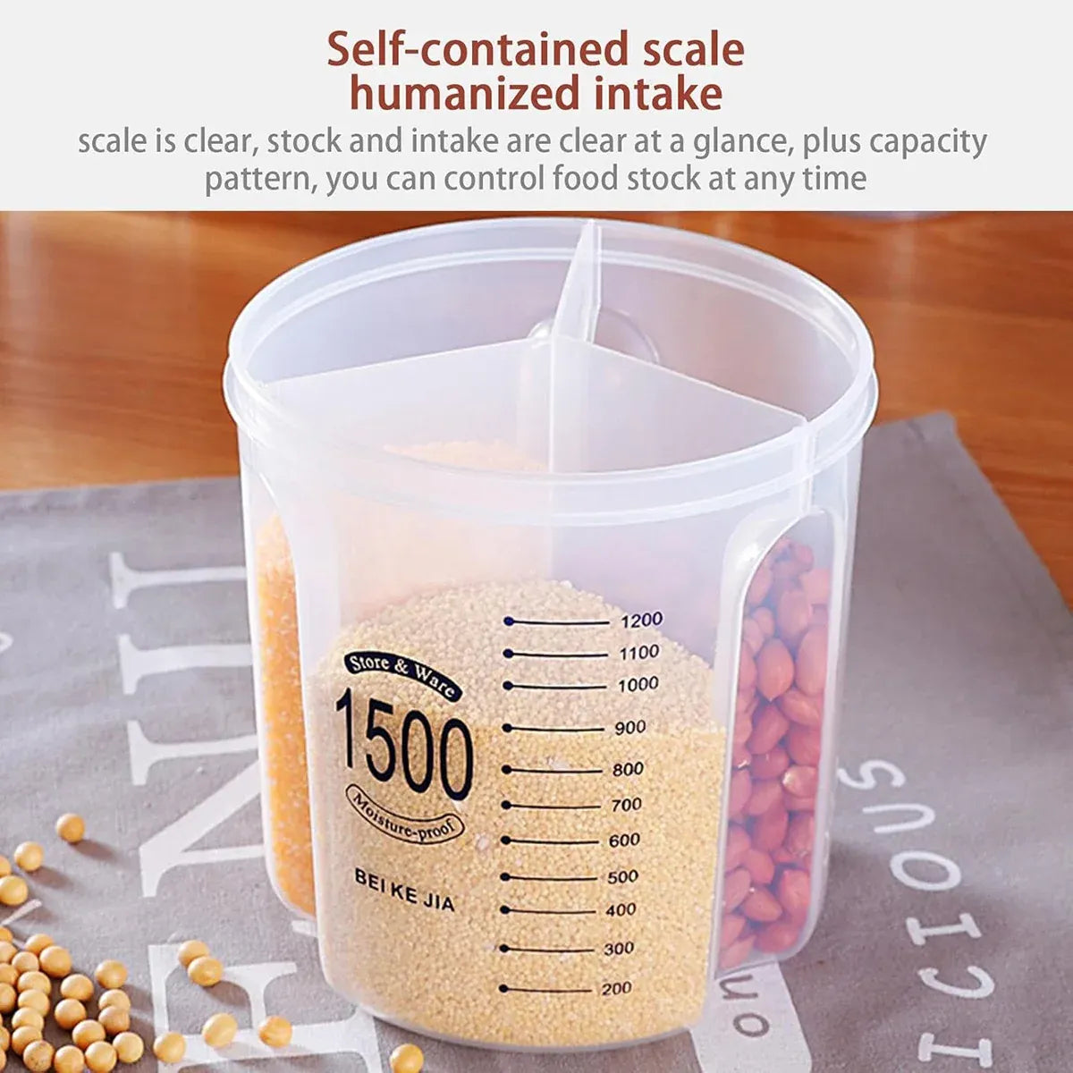 Kitchen Storage Box Transparent with Lid Food Container Tank Pantry Organizer - 2500ML