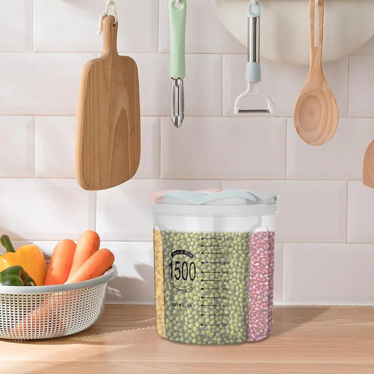 Kitchen Storage Box Transparent with Lid Food Container Tank Pantry Organizer - 2500ML