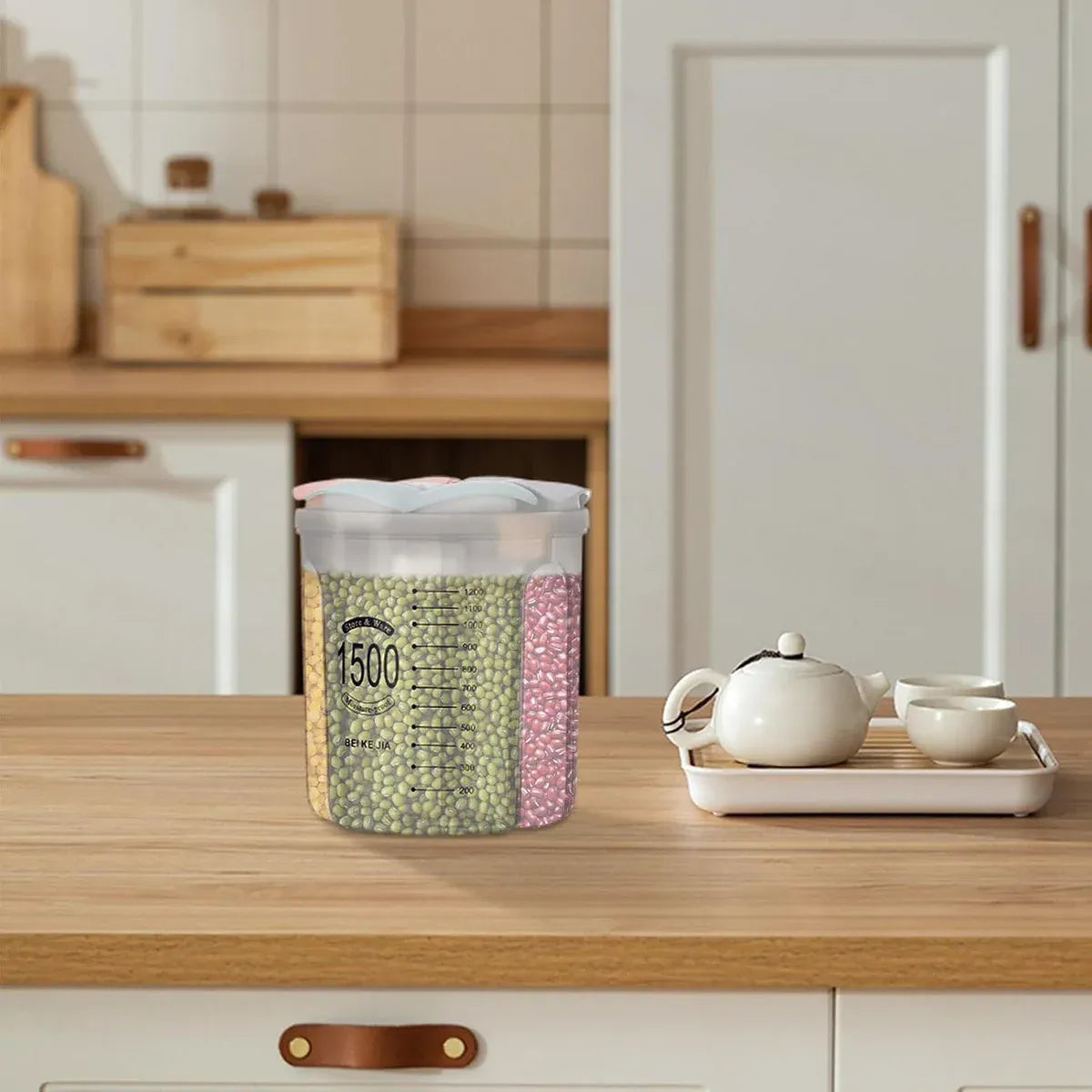 Kitchen Storage Box Transparent with Lid Food Container Tank Pantry Organizer - 2500ML