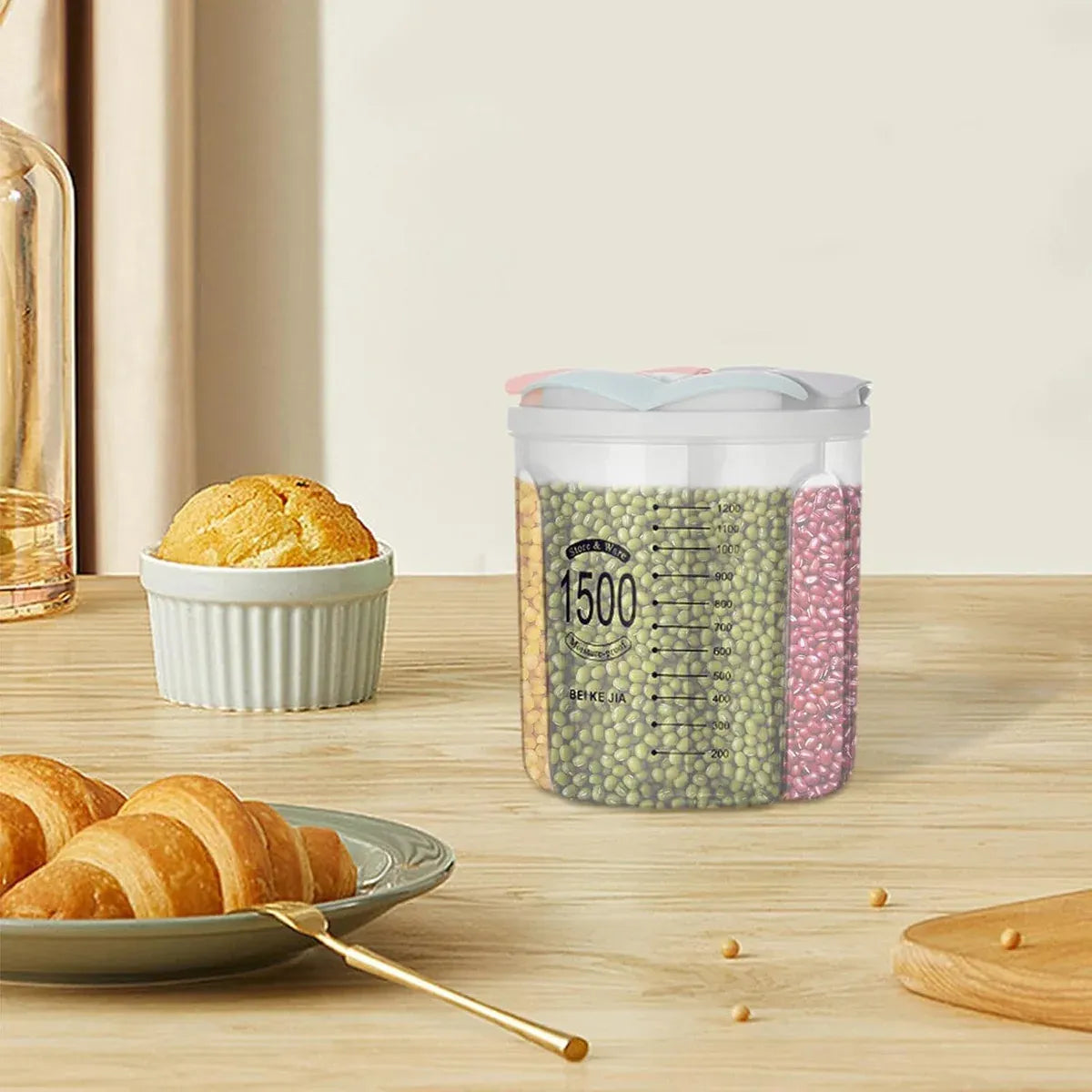 Kitchen Storage Box Transparent with Lid Food Container Tank Pantry Organizer - 2500ML
