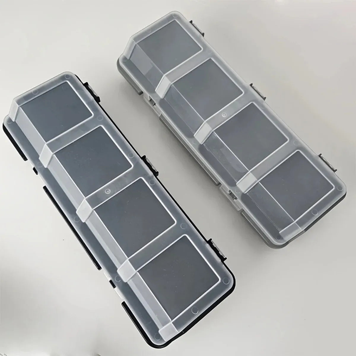 4-Grid Parts Storage Box Plastic Electronic Hardware Accessory Case with Lid ﻿ - Black