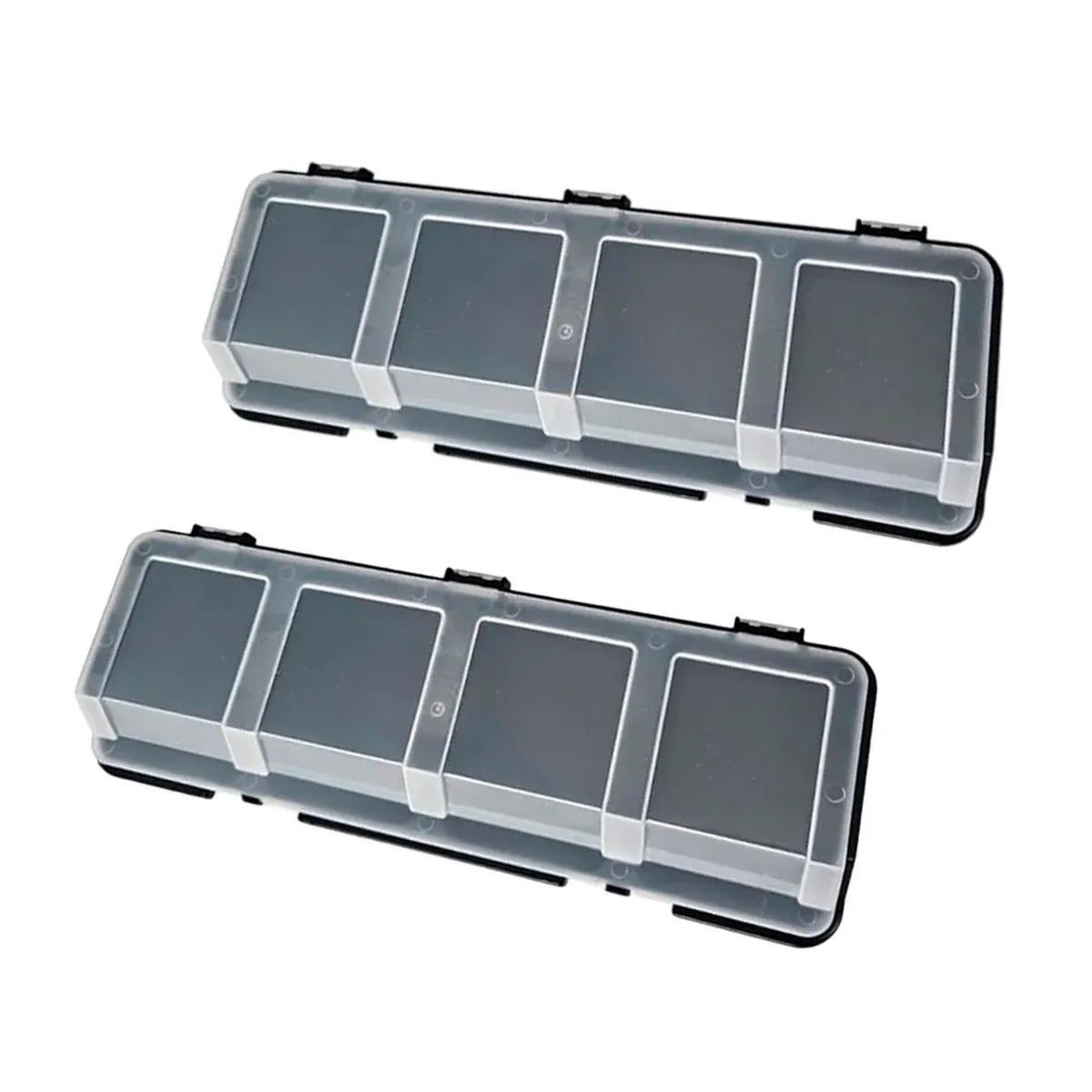 4-Grid Parts Storage Box Plastic Electronic Hardware Accessory Case with Lid ﻿ - Black