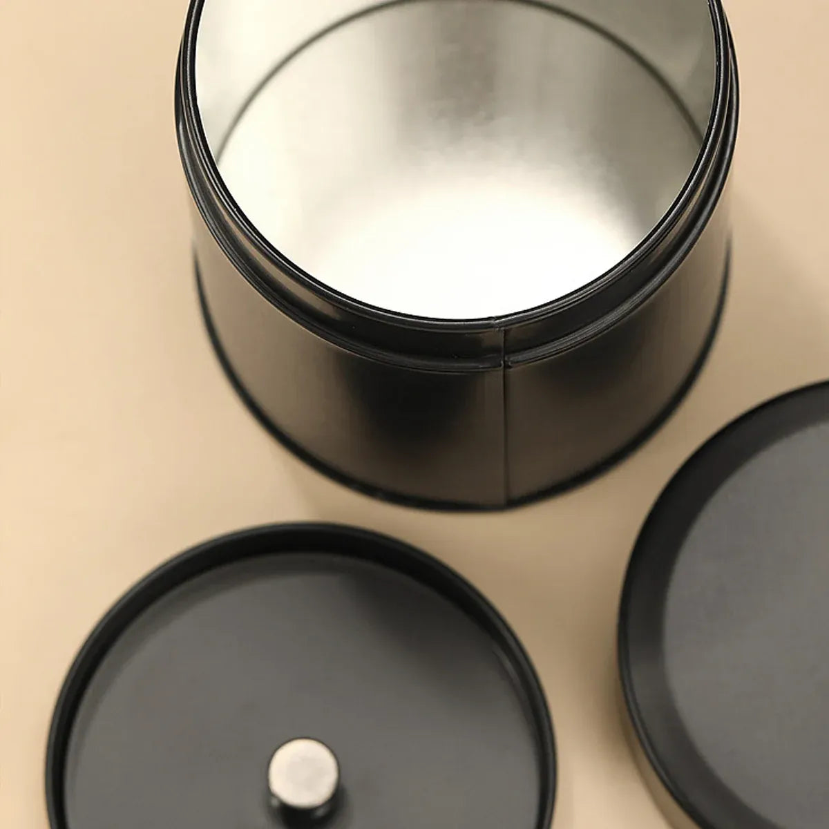 5PCS Tinplate Tea Tins Airtight Storage Container for Coffee Tea Sugar