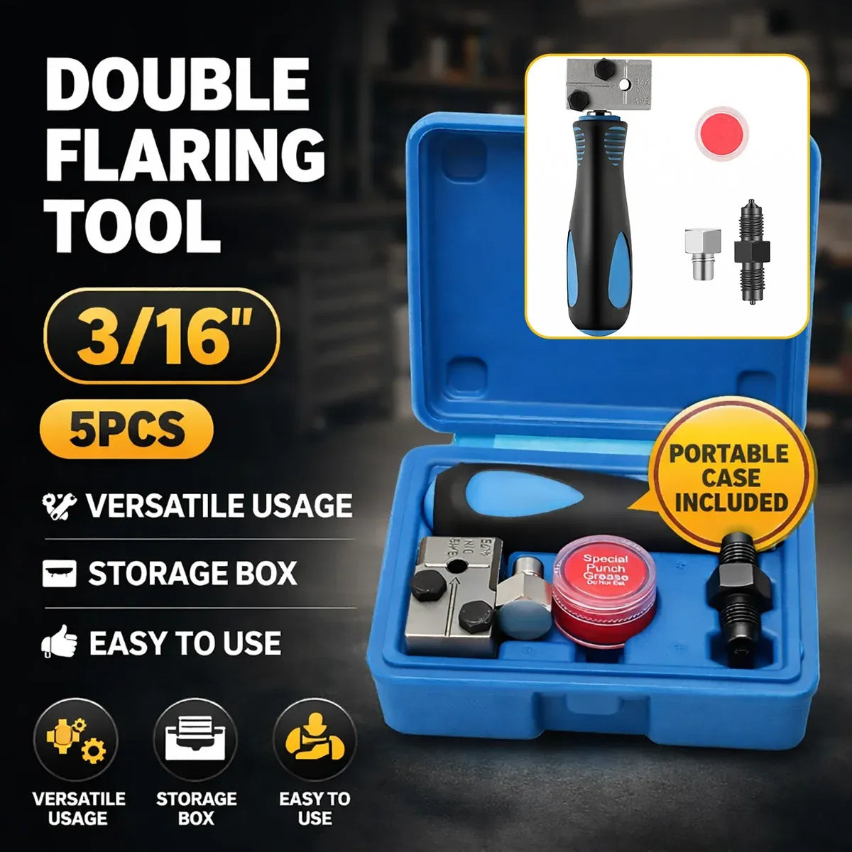 Brake Line Flaring Tool Kit Copper Tube Expander forAutomotive Pipe Fuel Flaring
