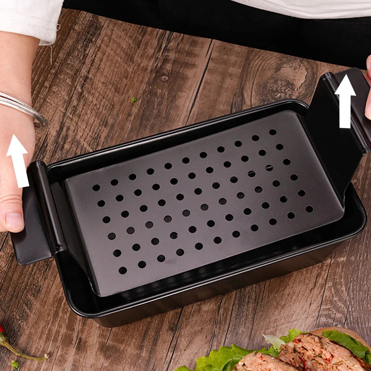 Non-stick Toast Box Loaf Bread Tin Pan Mold With Drain Tray Kitchen Baking Tool