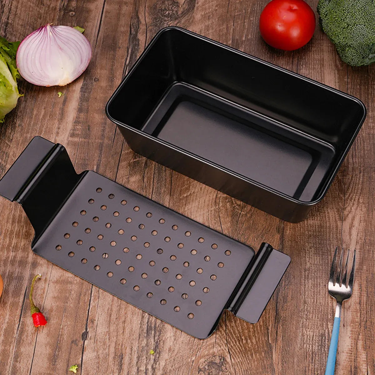 Non-stick Toast Box Loaf Bread Tin Pan Mold With Drain Tray Kitchen Baking Tool