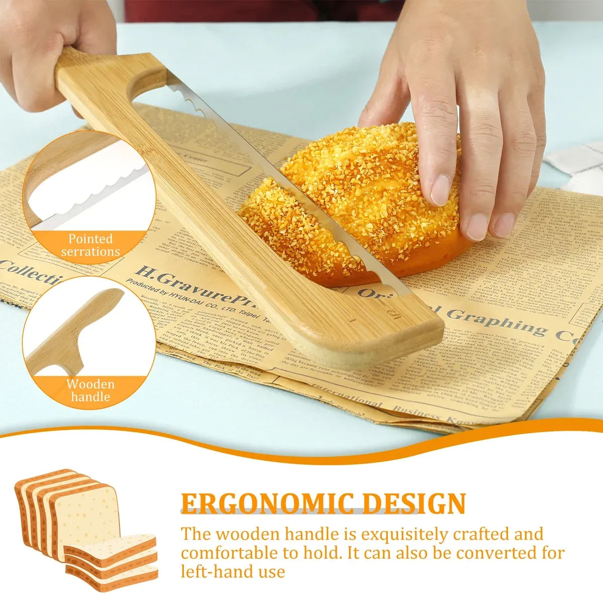 Household Wooden Bread Slicing Saw Manual Kitchen Baking Food Safe Easy to Use