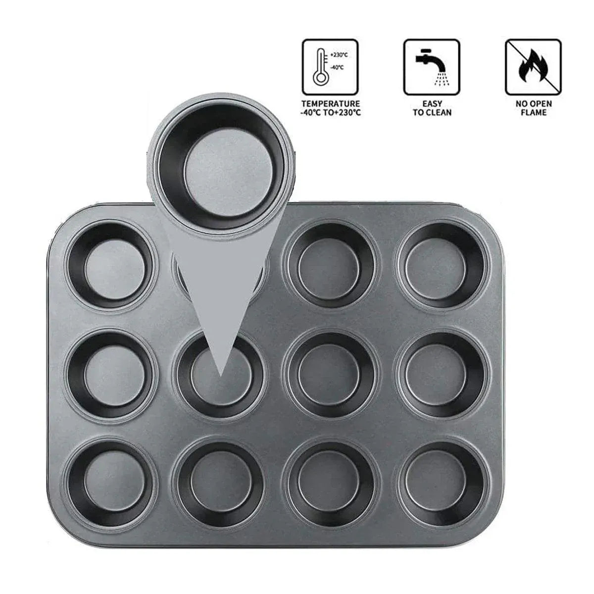 2pcs 12 Holes Round Cake Mould Baking Pan for DIY Cake Making and Baking Tools