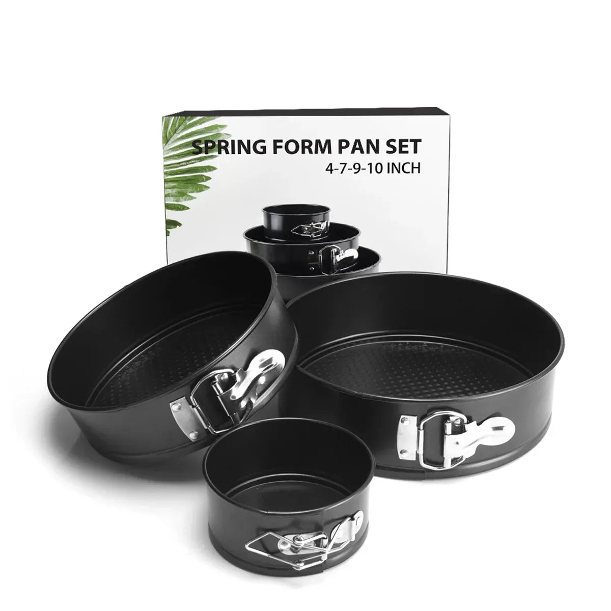 3PCS Removable Bottom Springform Baking Pan Set for DIY Dessert Makin 4/7/9Inch