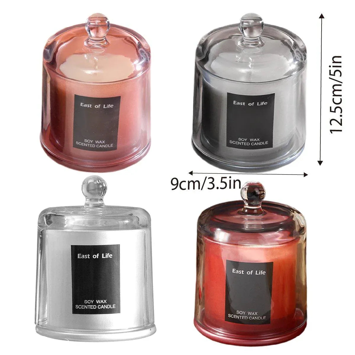 2Pcs Smokeless Glass Aromatherapy Candles Scented Gift Set for Relaxation - Lime Basil