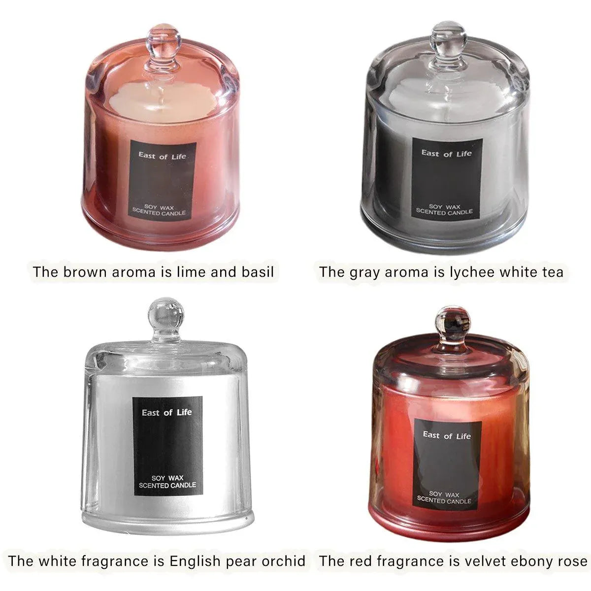 2Pcs Smokeless Glass Aromatherapy Candles Scented Gift Set for Relaxation - Lime Basil