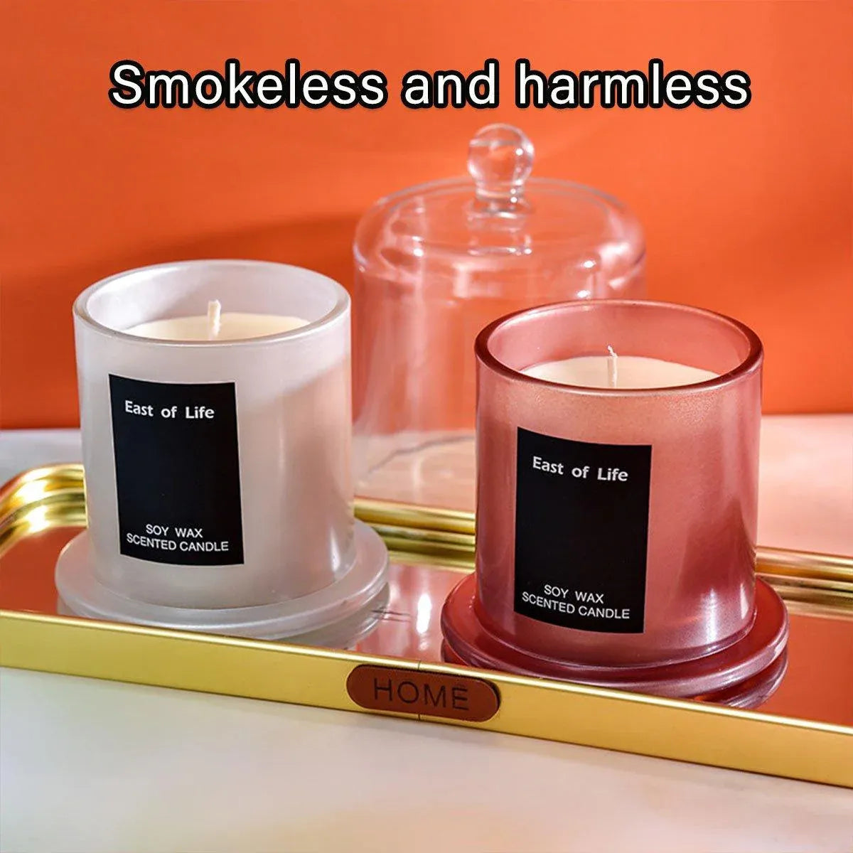 2Pcs Smokeless Glass Aromatherapy Candles Scented Gift Set for Relaxation - Lime Basil