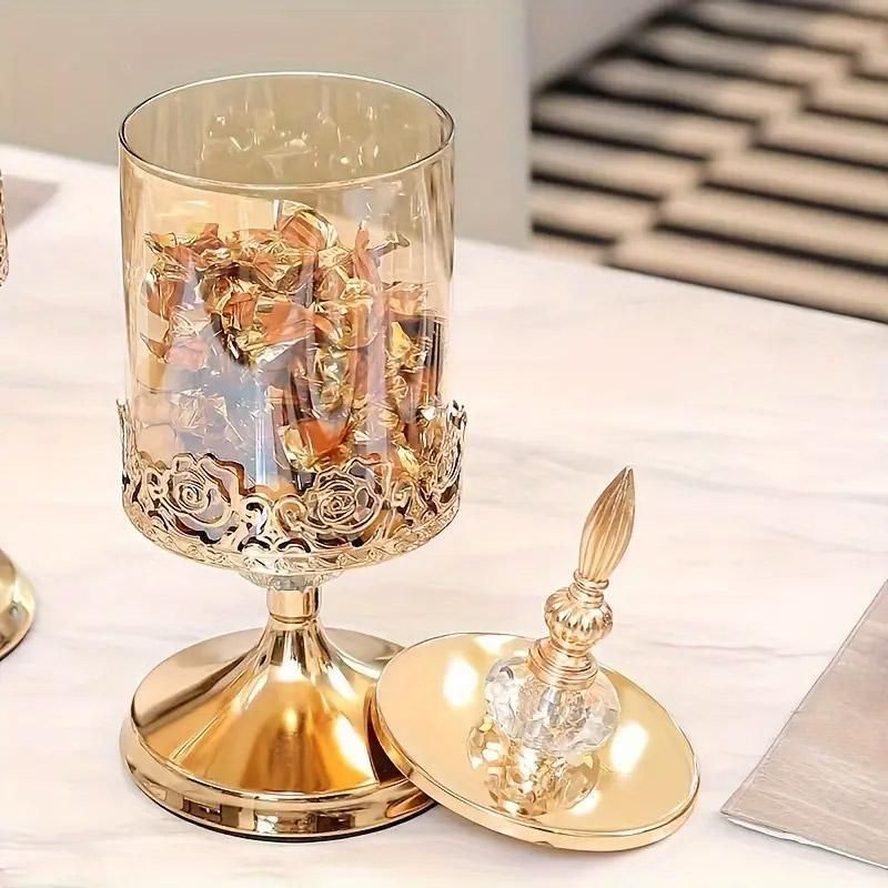Glass Storage Jar with Lid Candy Jar Decorative Container for Home Storage Decor