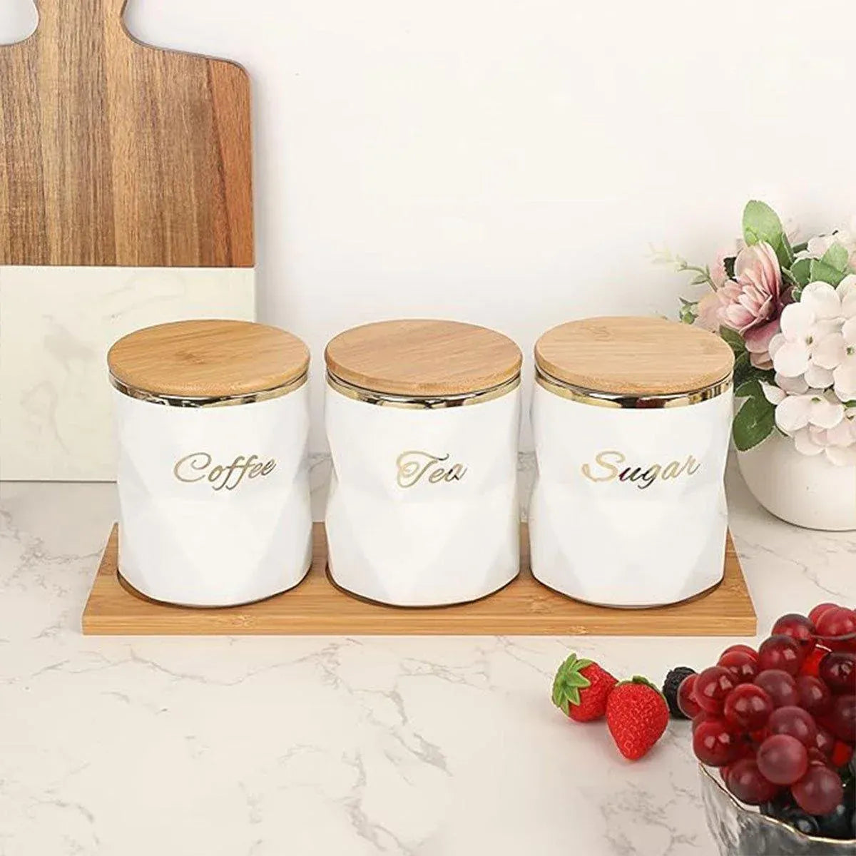 Ceramic Sealed Storage Jar Kitchen Spice Coffee Tea Container Airtight Canister - Black