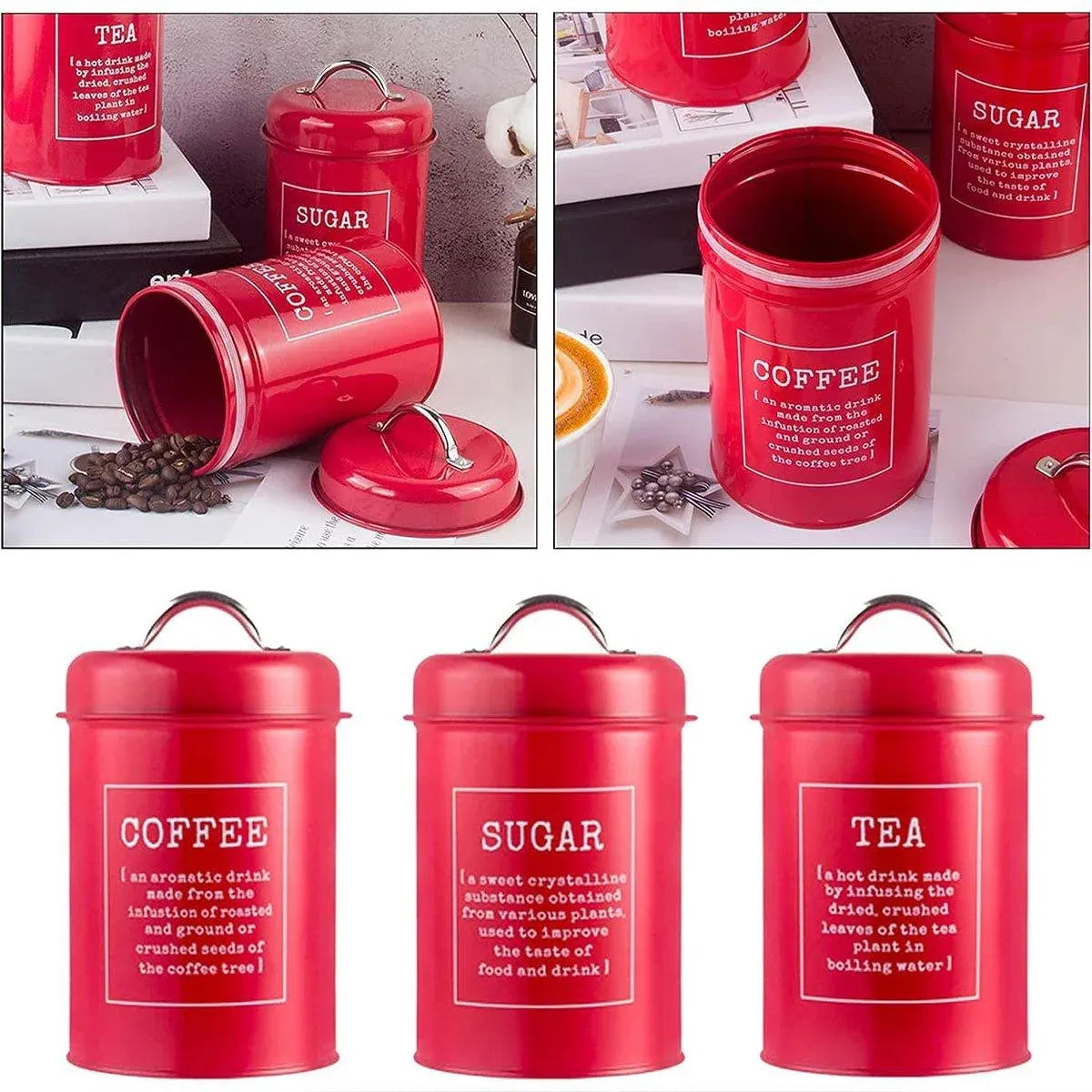 3 Pcs Multi-Purpose Sealed Jars with Airtight Lids for Kitchen Organization