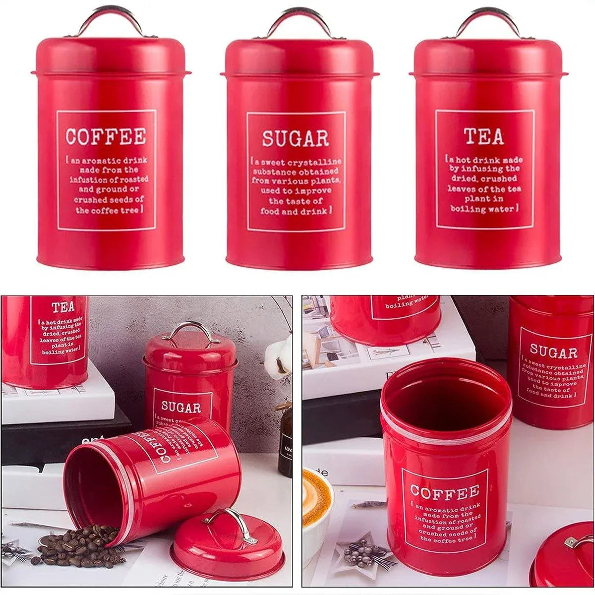 3 Pcs Multi-Purpose Sealed Jars with Airtight Lids for Kitchen Organization