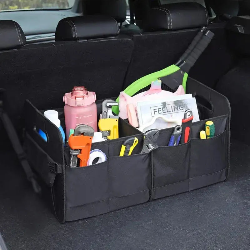 Car Organiser Boot Storage Box Foldable Trunk Organizer for Vehicle Storage - Beige