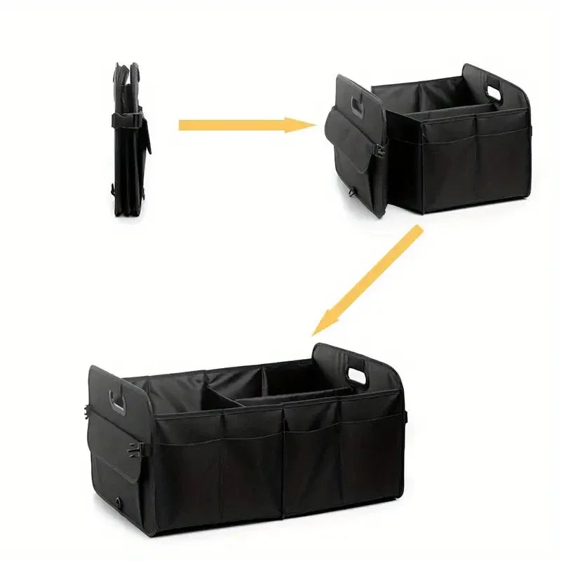 Car Organiser Boot Storage Box Foldable Trunk Organizer for Vehicle Storage - Beige