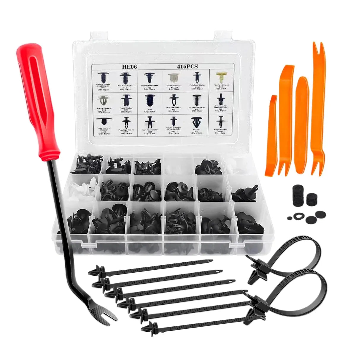 415PCS Car Buckle Set for Auto Body Trim Bumper Fender Repair