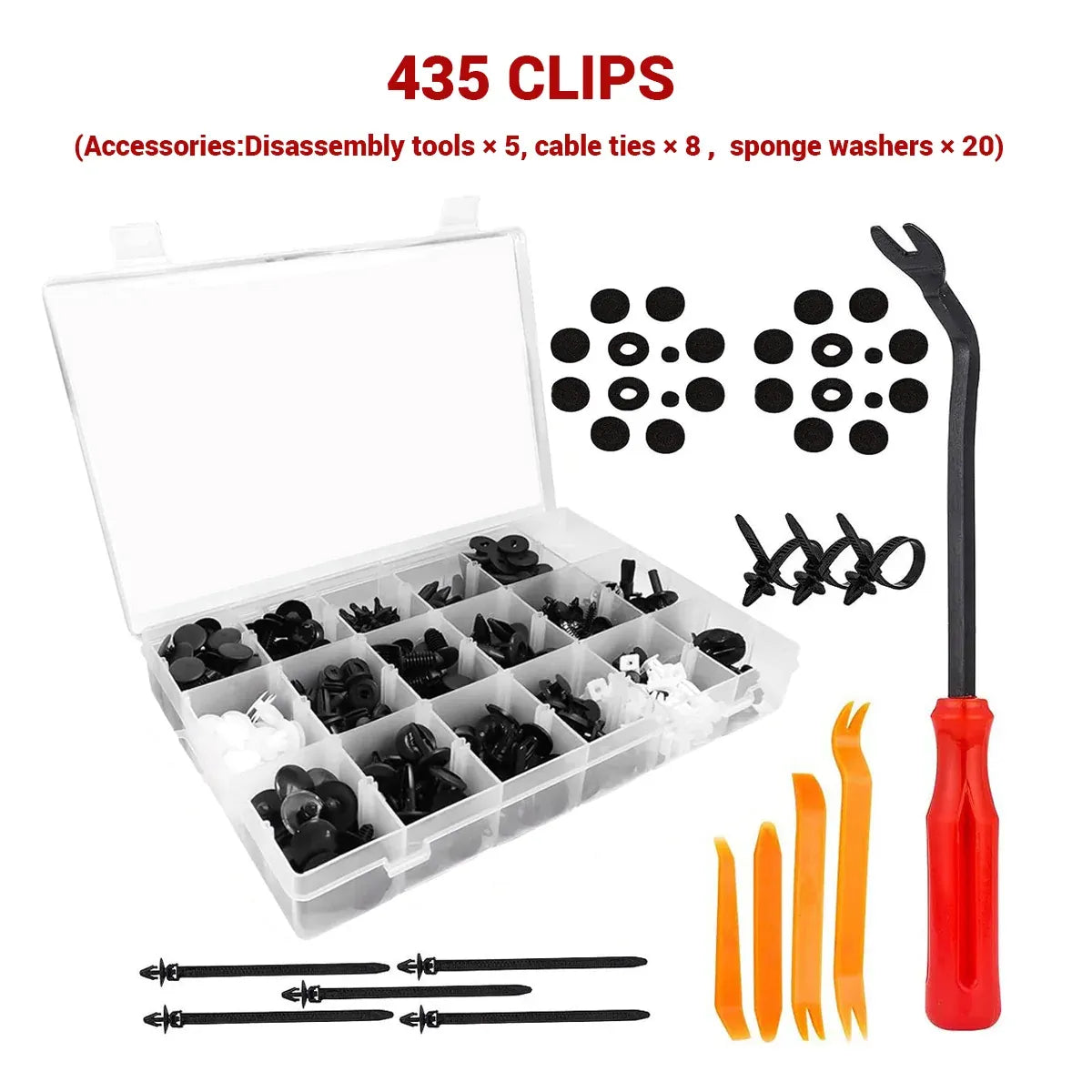 435PCS Car Buckle Set for Auto Body Trim Bumper Fender Repair