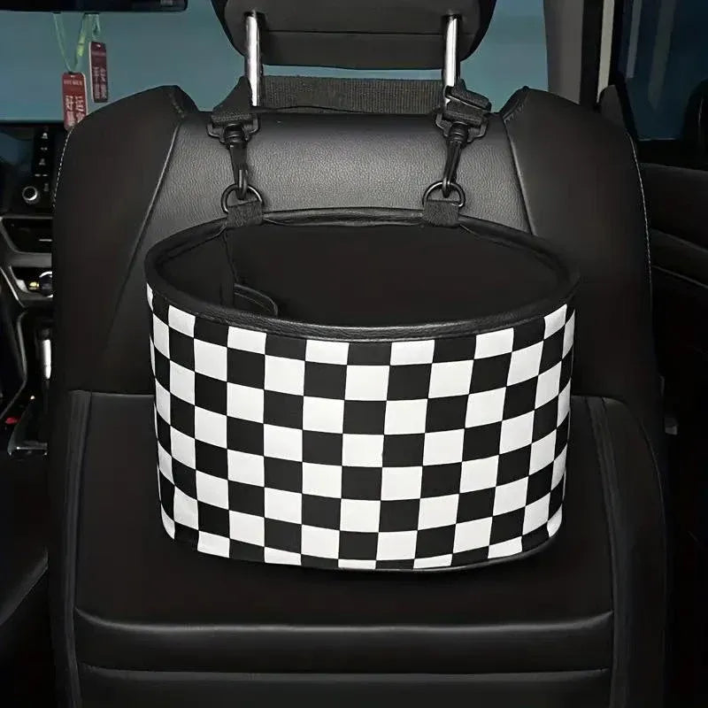 Hanging Backseat Storage Organiser Box for Car Rubbish and Essentials - Flower