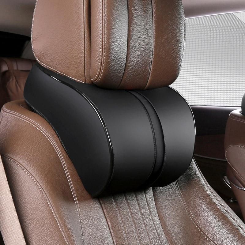 Car Headrest Neck Pillow for Comfortable Travel Support Memory Foam Car Pillow - Brown