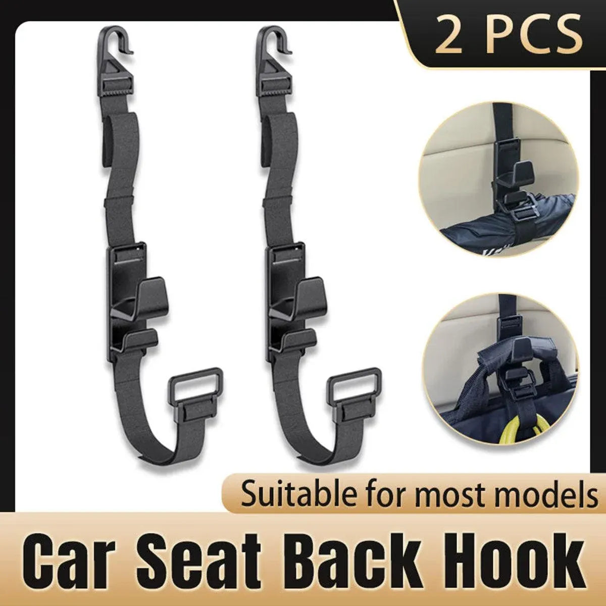 2pcs Car Hooks Seat Back Hooks Multifunctional Vehicle Storage Organizer Hanger