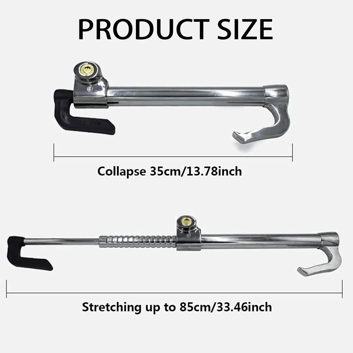 Car Hyperbolic Lock Core Extendable Double Hook Steering Wheel Lock Anti Theft