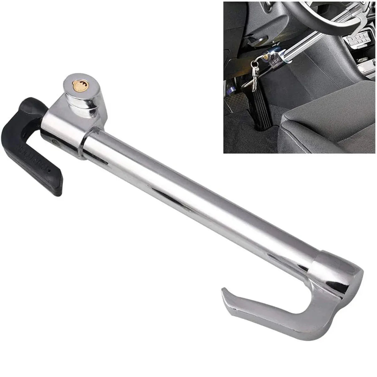 Car Hyperbolic Lock Core Extendable Double Hook Steering Wheel Lock Anti Theft