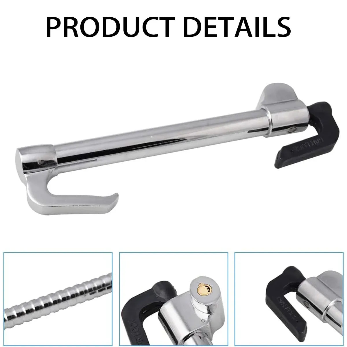 Car Hyperbolic Lock Core Extendable Double Hook Steering Wheel Lock Anti Theft