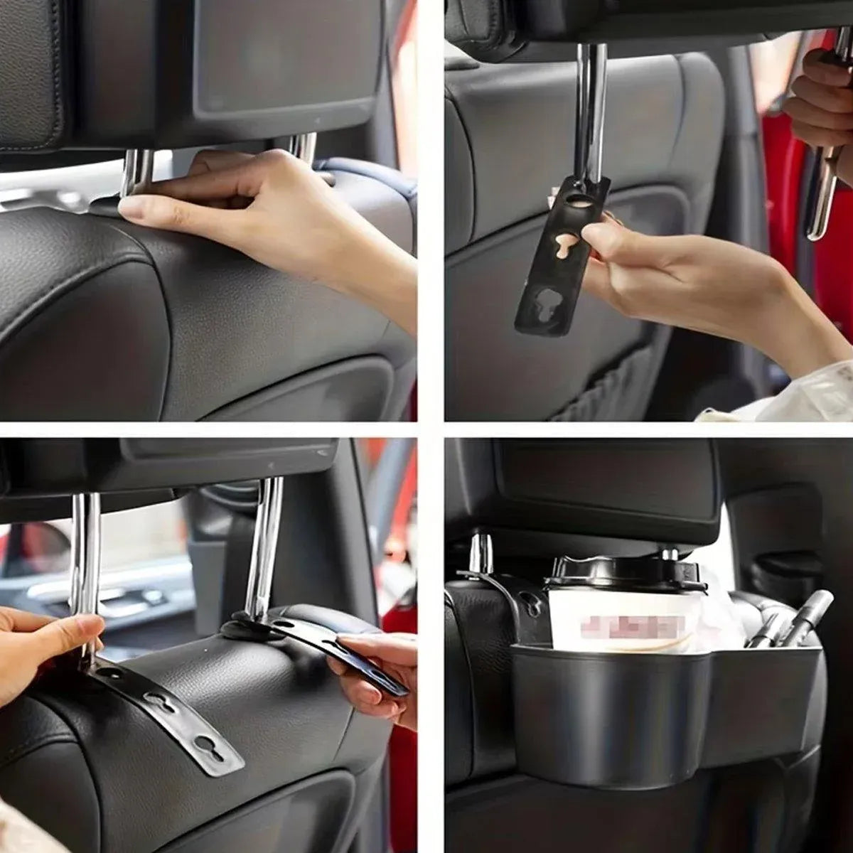 2pcs Cup Bottle Holder Phone Mount Headrest Car Back Seat Organizer Storage Box