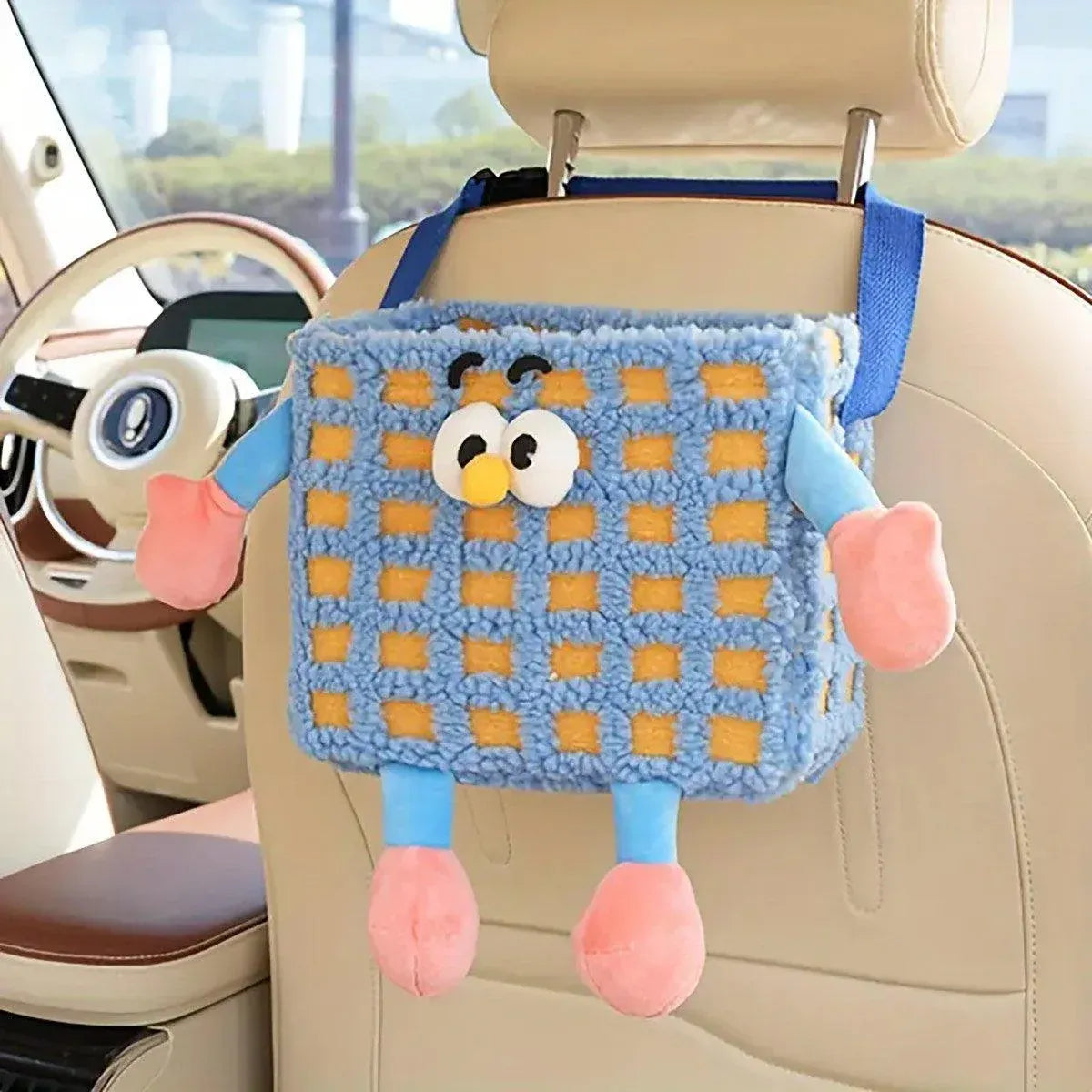 Car Wastebasket Seatback Hanging Storage Bin for Car Trash and Organizing - Orange