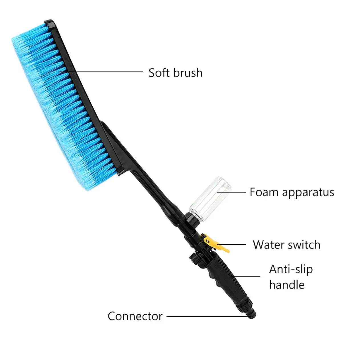 Car Wash Brush Hose Adapter Truck Cleaning Water Spray Nozzle Car Washing Care