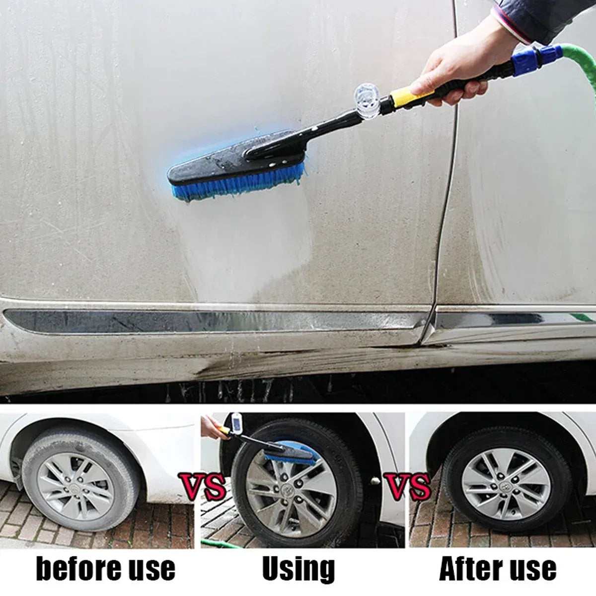 Car Wash Brush Hose Adapter Truck Cleaning Water Spray Nozzle Car Washing Care