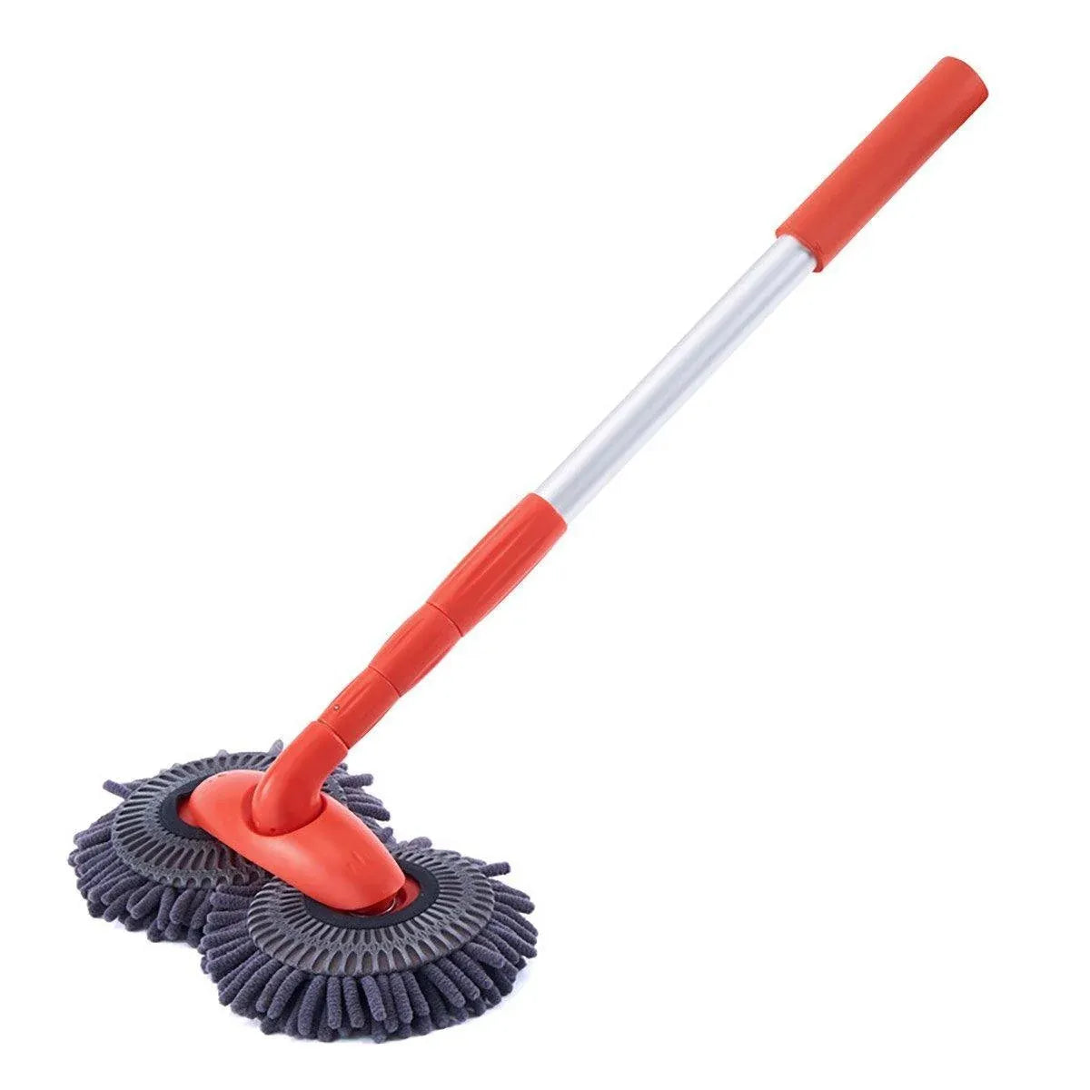 1-Piece Extendable Double-Head Car Wash Mop, Orange and Grey