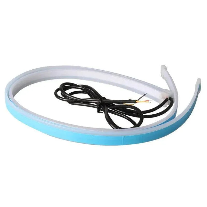 2X 60Cm Car Led Strip Drl Turn Signal Switchback Indicator Daytime Running Light