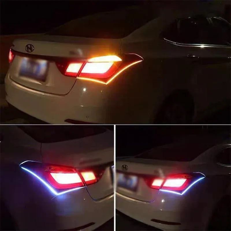 2X 60Cm Car Led Strip Drl Turn Signal Switchback Indicator Daytime Running Light