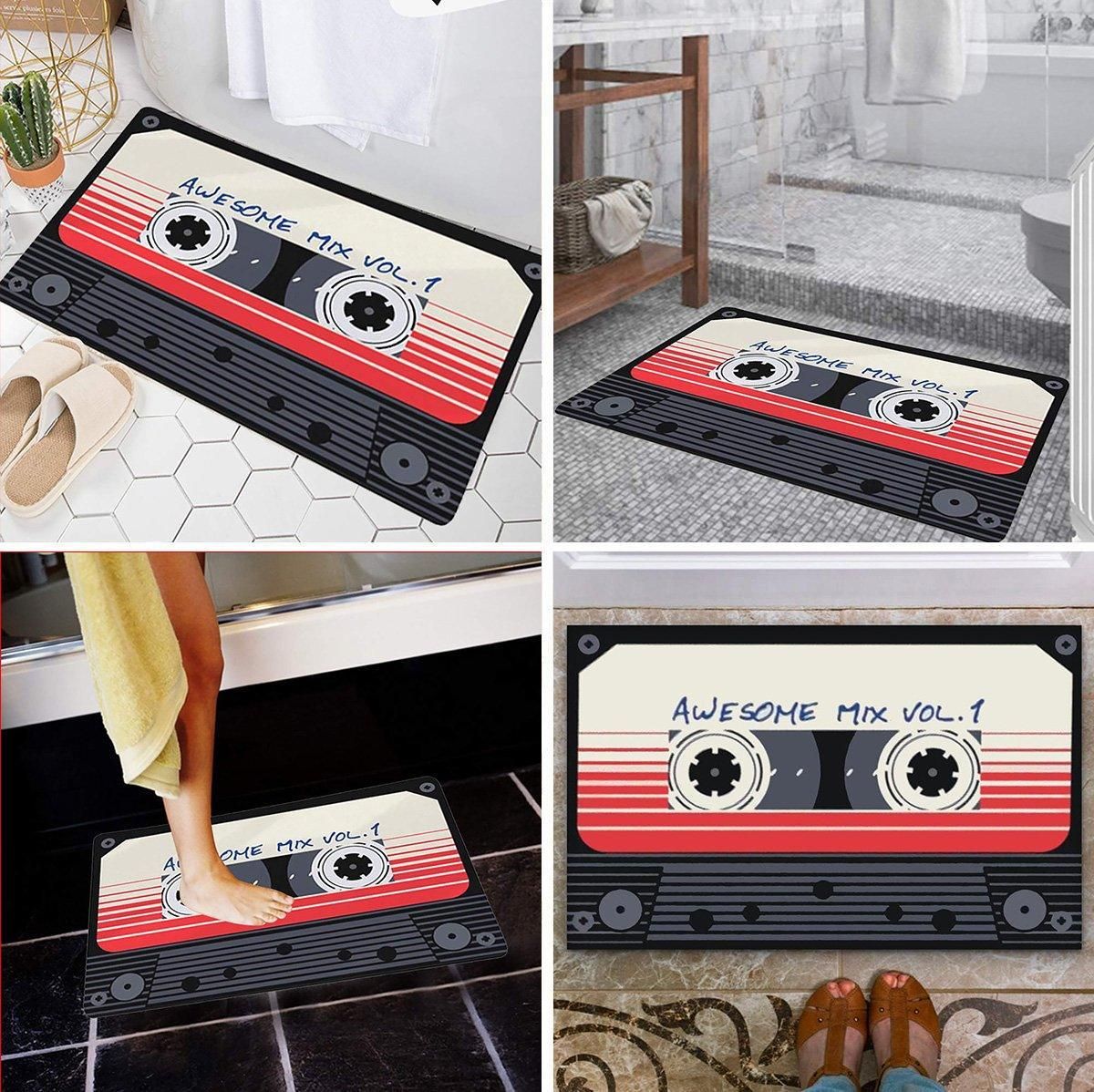 Absorbent Non-Slip Camera Bathroom Floor Mat Family Entry Door Mat Home Rug - 50x80CM
