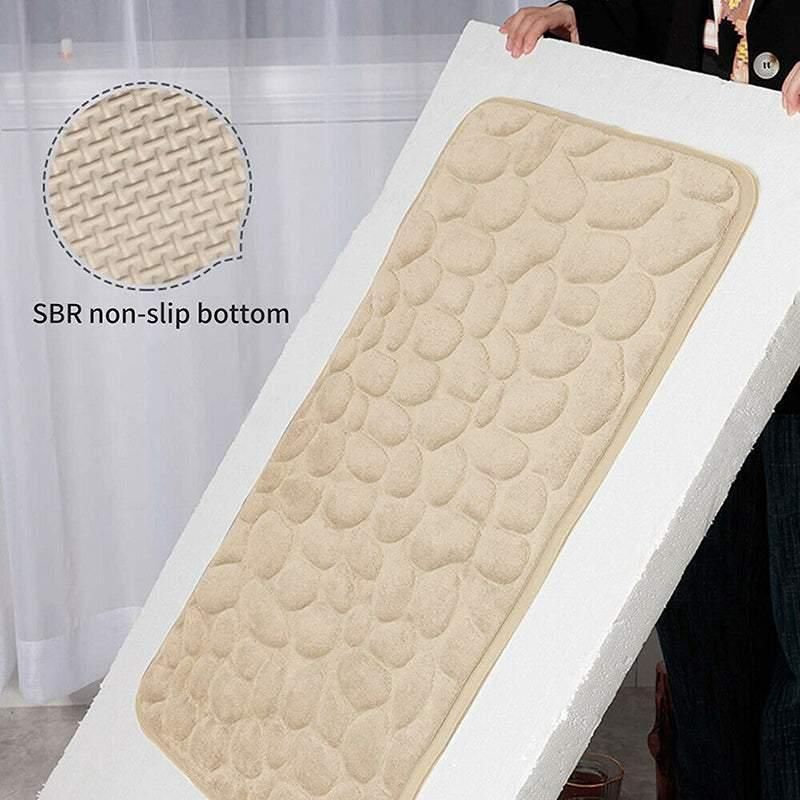 40x60cm Non-Slip Memory Foam Bath Mat Super Absorbent Floor Rug for Bathroom Use - Grey