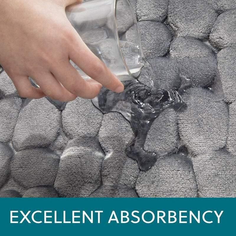 40x60cm Non-Slip Memory Foam Bath Mat Super Absorbent Floor Rug for Bathroom Use - Grey