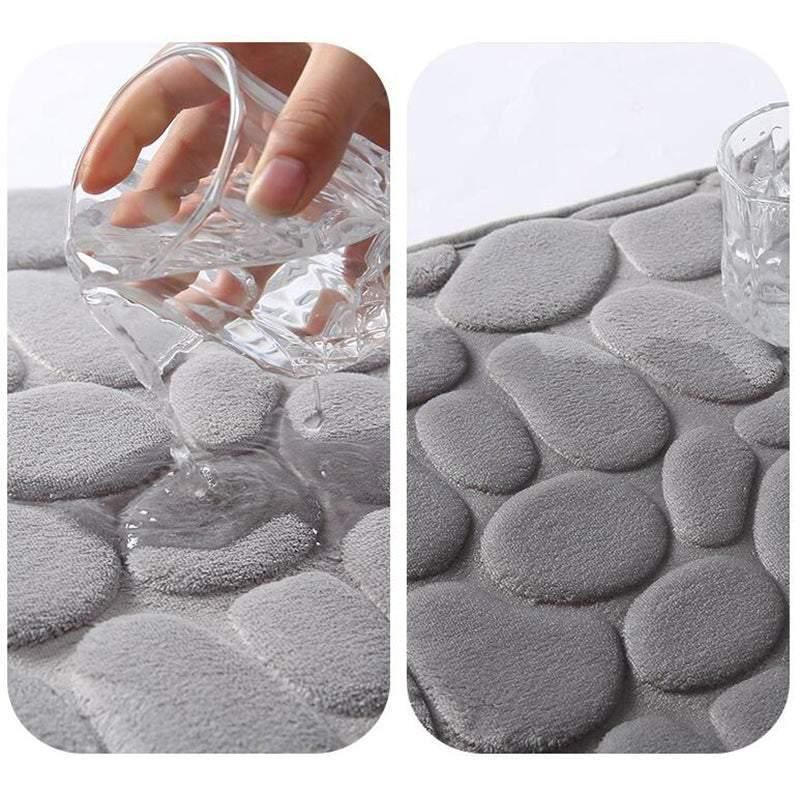40x60cm Non-Slip Memory Foam Bath Mat Super Absorbent Floor Rug for Bathroom Use - Grey