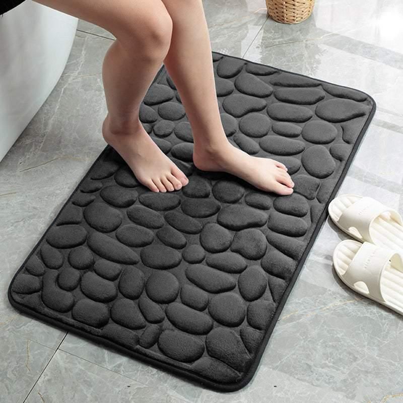 40x60cm Non-Slip Memory Foam Bath Mat Super Absorbent Floor Rug for Bathroom Use - Grey
