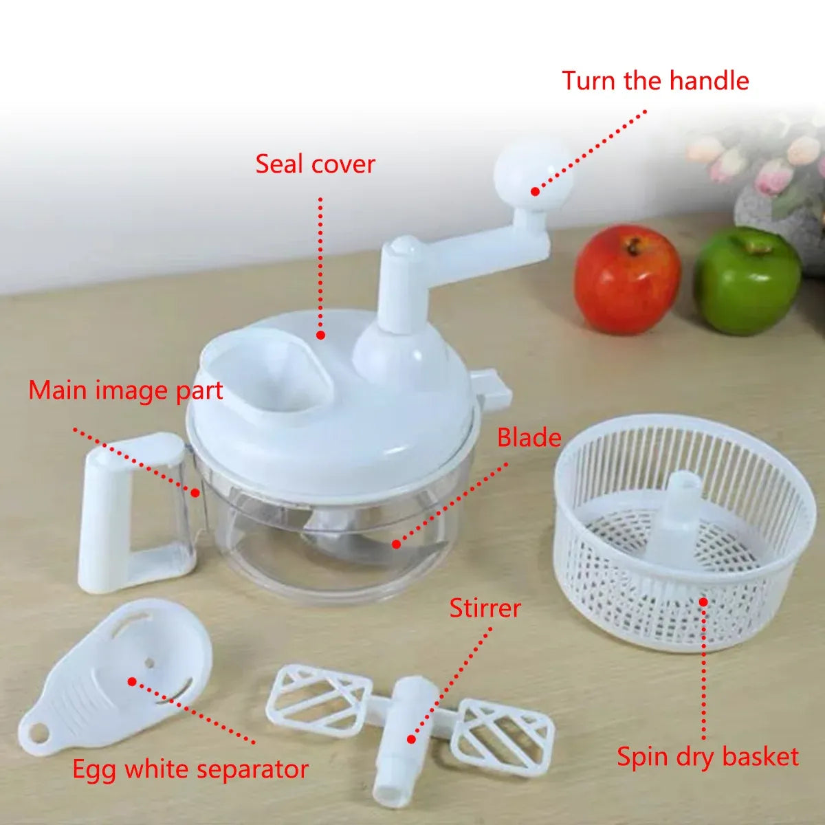 Multi Functional Vegetable Shredder Hand Cranked Cutter Manual Slicer Kitchen