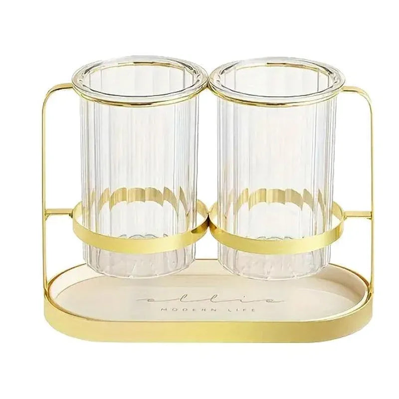 Light Luxury Chopsticks Storage Rack Household Kitchen Chopsticks Tube - Gold