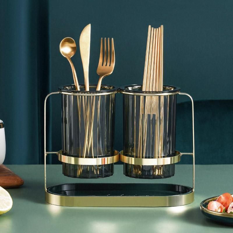 Light Luxury Chopsticks Storage Rack Household Kitchen Chopsticks Tube - Green