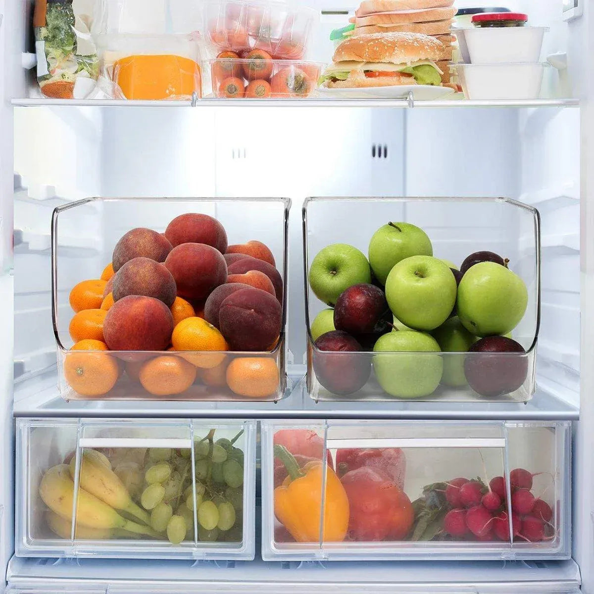 10PCS Clear Plastic Storage Box Set Food Supermarket Display Organizer Container - S